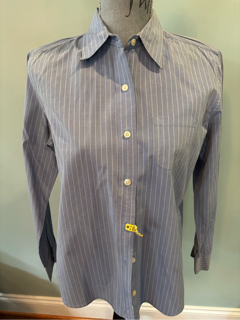 GAP Light Blue and White Stripe Dress Shirt
